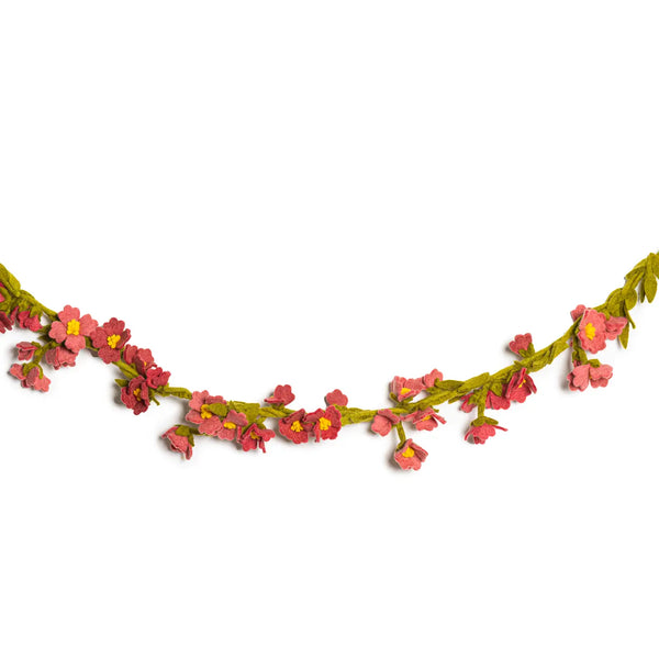 Felt Cherry Blossom Garland Global Goods Partners