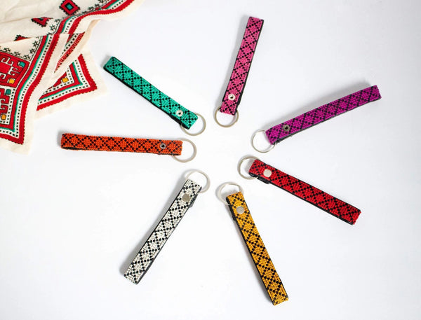 Leather Tatreez Key Fob  Darzah   