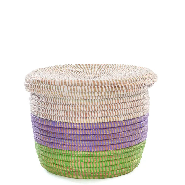 Lavender Green And White Nesting Baskets