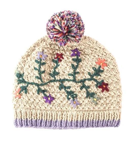 Flora Hat knit hat Andes Gifts Cream