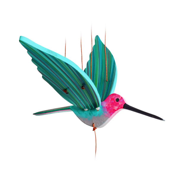 Hummingbird Flying Mobile - Pink Anna's Tulia's Artisan Gallery