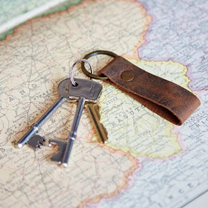 Buffalo Leather Key Fob Black Paper High   