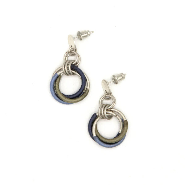 Thread Wrapped Helix Earring  Fair Anita Blues  