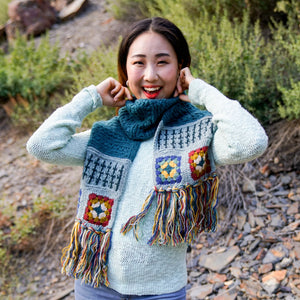 Crochet Scarf Andes Gifts Teal