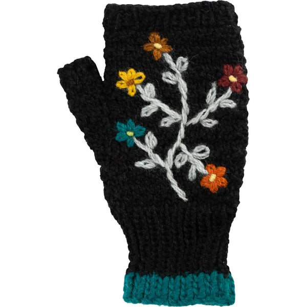 Flora Wrist Warmer Andes Gifts Black