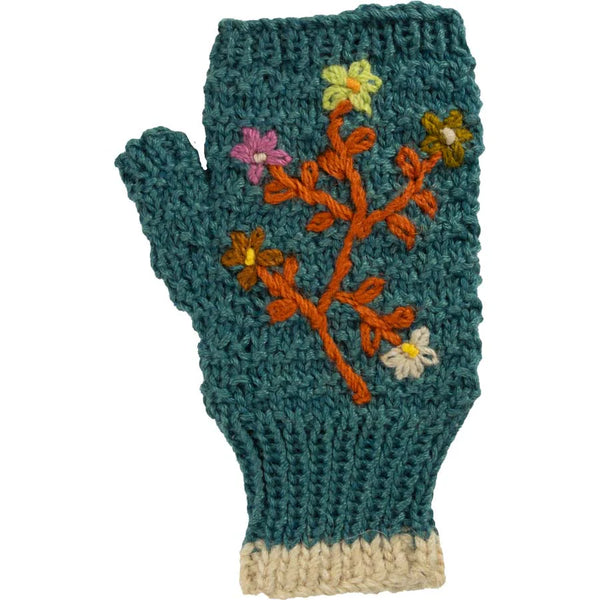 Flora Wrist Warmer Andes Gifts Teal