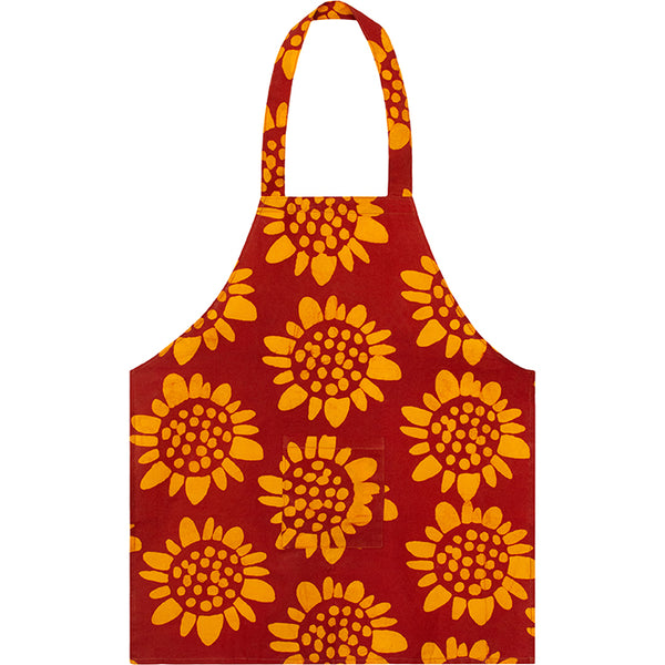 Organic Kids Apron Blue Elephants Global Mamas Sunflower Red  