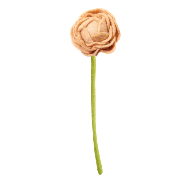 Felt Peony Flower Yellow Global Goods Partners Peach  