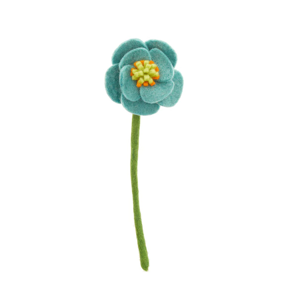Felt Poppy Flower Light Blue Global Goods Partners Blue  