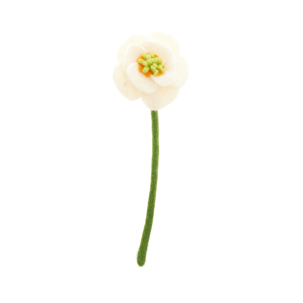 Felt Poppy Flower Light Blue Global Goods Partners White  