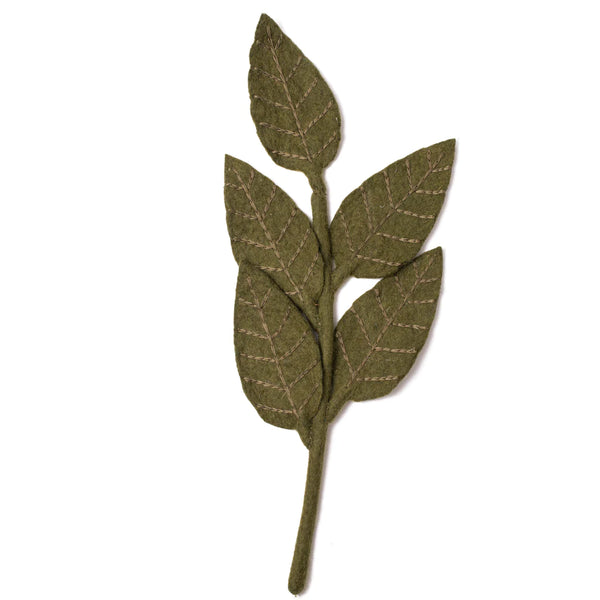 Felt Ash Leaf Flower Moss Green Global Goods Partners Moss Green  