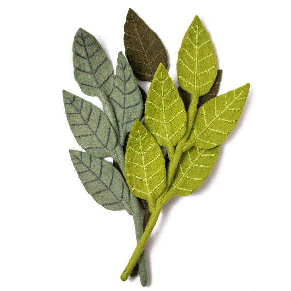 Felt Ash Leaf Flower Moss Green Global Goods Partners   