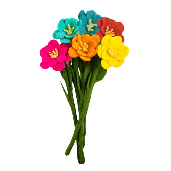 Felt Camellia Flower Yellow Global Goods Partners   