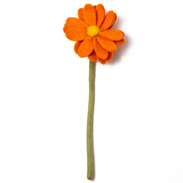 Felt Daisy Flower Light Blue Global Goods Partners Orange  