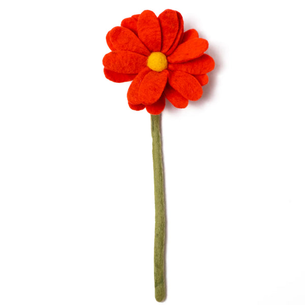 Felt Daisy Flower Light Blue Global Goods Partners Deep Orange  