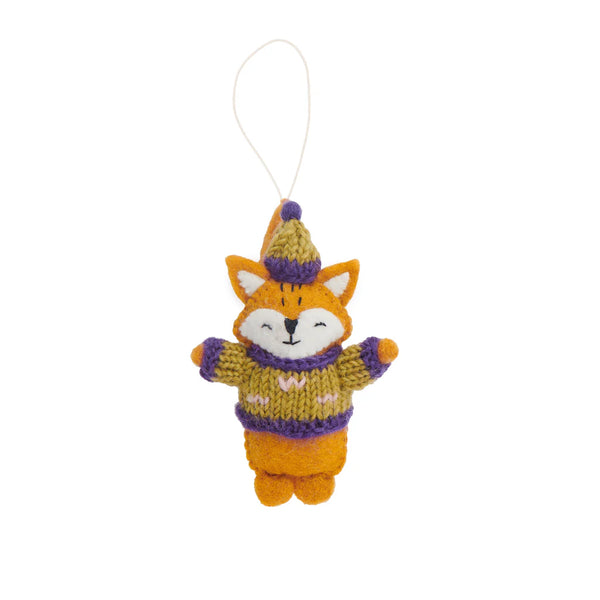 Felt Animals In A Knit Sweater Ornament Global Goods Partners