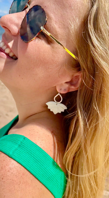 Lotus Drop Bone Earrings Bone Fair Anita   