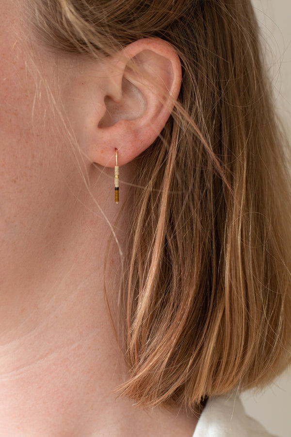 Mala Gold And Bead Ear Pins
