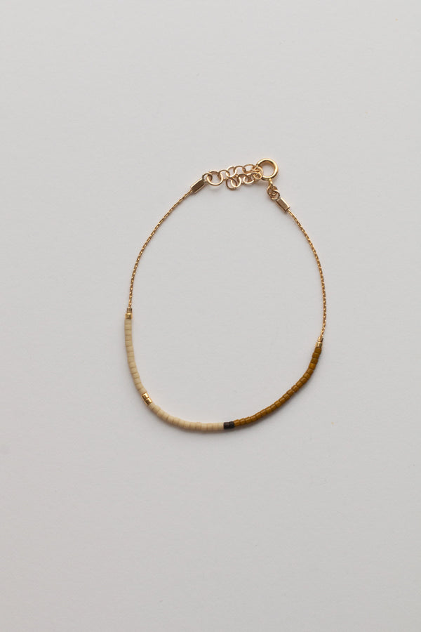 Mala Gold and Glass Bead Bracelet