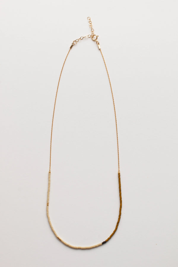 Mala Gold And Glass Bead Necklace