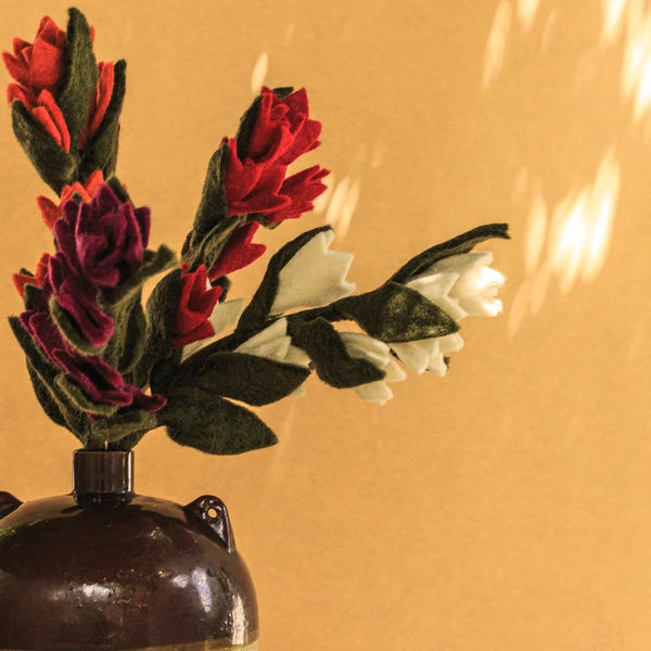 Felt Indian Paint Brush Flower Red Global Goods Partners   