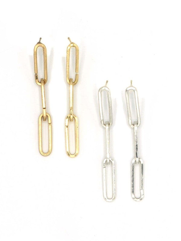 Linked Up Earrings Brass Fair Anita   