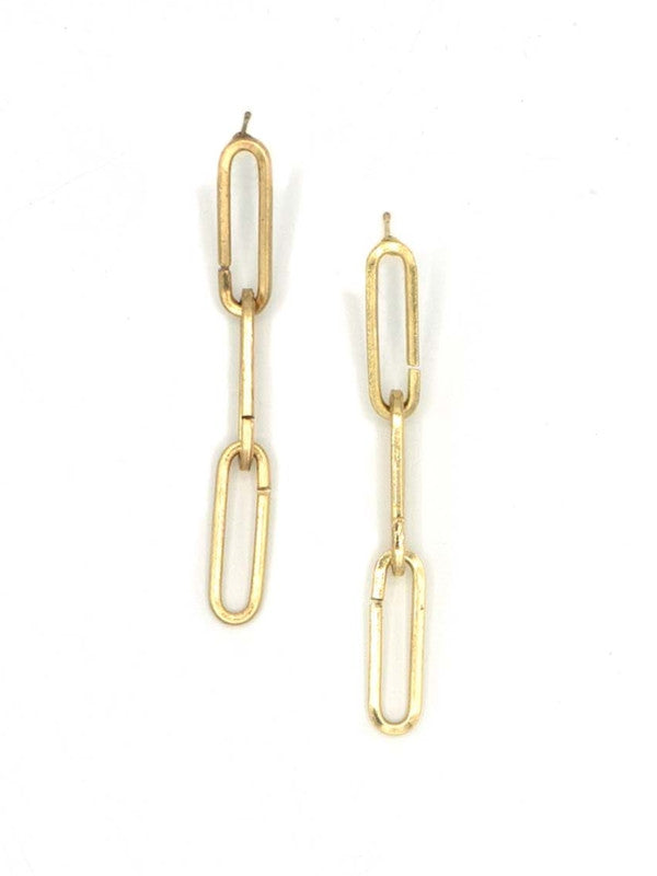 Linked Up Earrings Brass Fair Anita Brass  