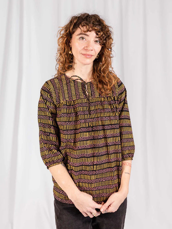 Devi Blouse - Dots And Dashes Yellow