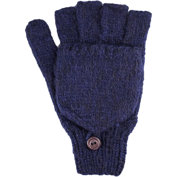 Men's Glitten fingerless gloves Andes Gifts Navy
