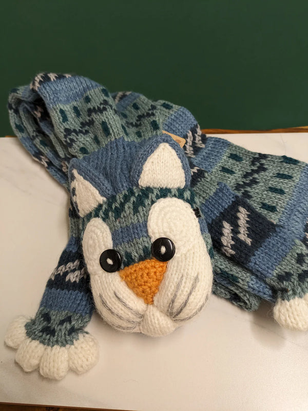 Animal Scarf alpaca blend scarf Andes Gifts Cat
