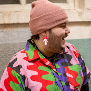 Pink Caladium Bone Earrings  Fair Anita   