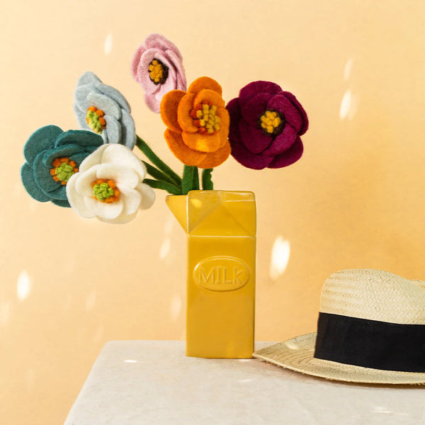 Felt Poppy Flower Light Blue Global Goods Partners   