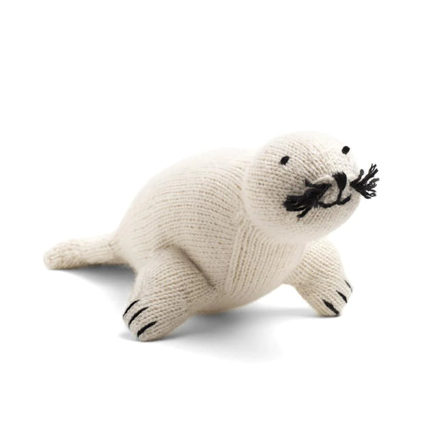 Knit Alpaca Seal Toy