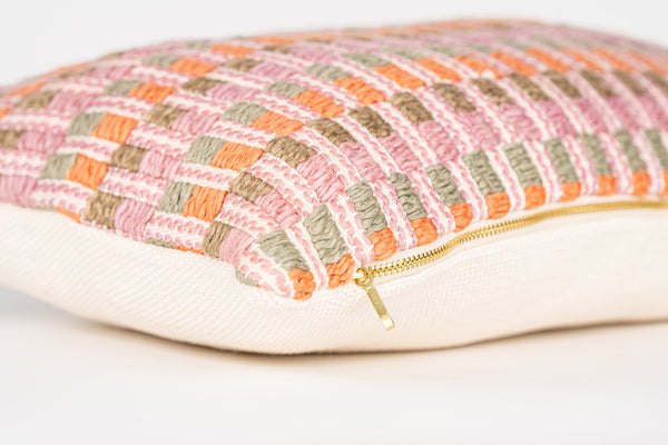 Organic Handwoven Lumbar Pillow - Flamenco Zuahaza