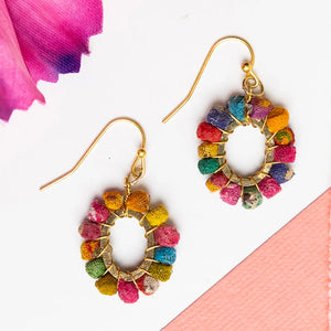 Kantha Millieu Oval Earrings WorldFinds