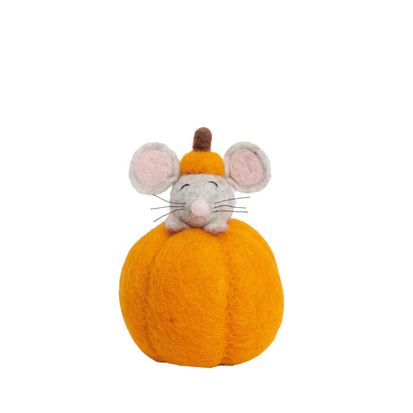 Felt Animal In A Pumpkin glob Mouse