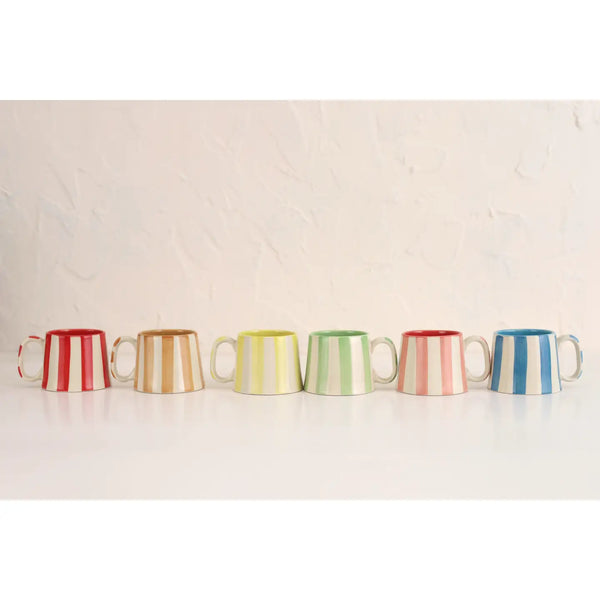 Ceramic Striped Tea Mug Casa Amarosa