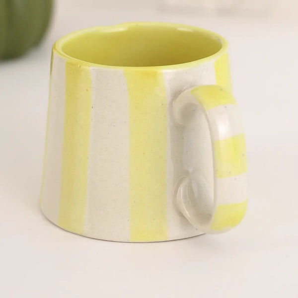 Ceramic Striped Tea Mug Casa Amarosa Yellow