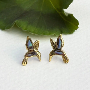 Abalone Hummigbird Stud Earring Women's Peace Collection