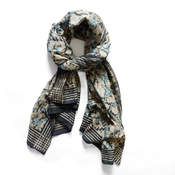 Cotton/Silk Blockprint Scarf Ichcha Adoba