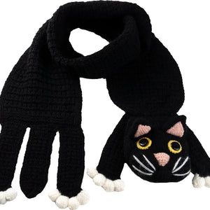 Animal Scarf alpaca blend scarf Andes Gifts Black Cat
