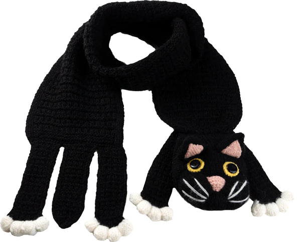 Animal Scarf alpaca blend scarf Andes Gifts Black Cat