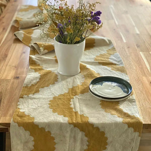 Block Print Organic Cotton Table Runner Ichcha