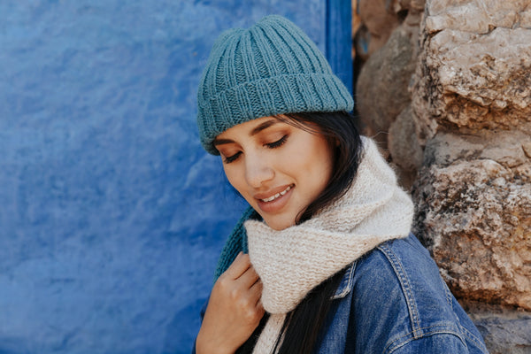 Handknit Alpaca Pampa Cap Plum Awamaki   
