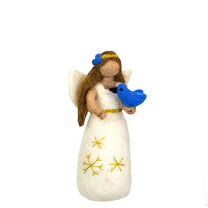 Angel With Bird Ornament dZi Bluebird