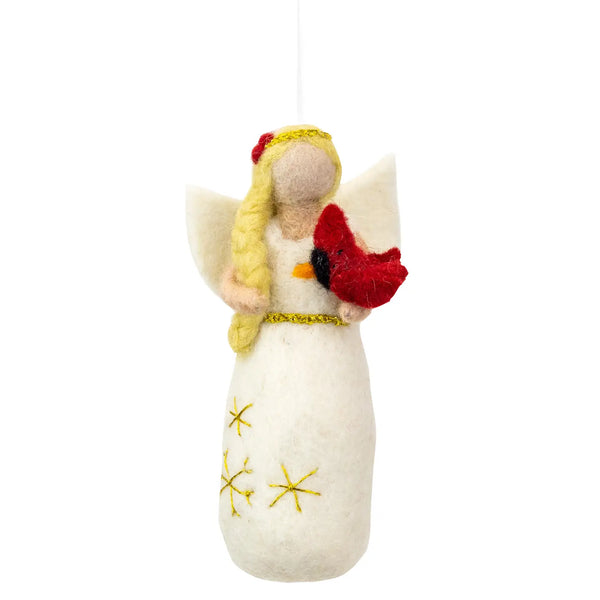 Angel With Bird Ornament