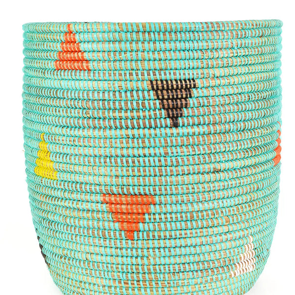 Bath Bin Basket Swahili Aqua Triangles