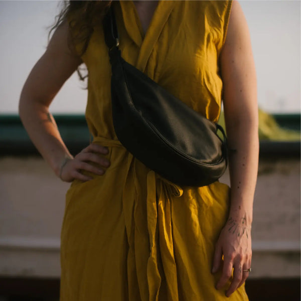 Leather Moon Sling Bag  Joyn   