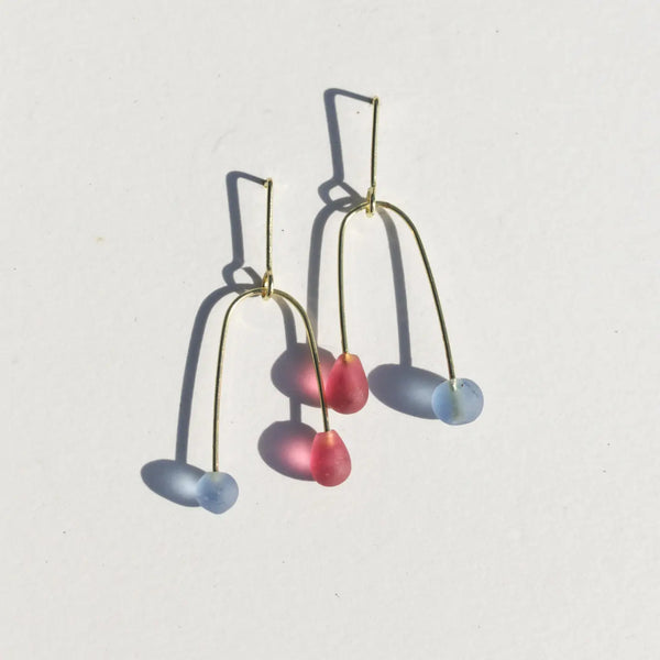 Sea Glass Mobile Earrings Rover & Kin Rosé Sky