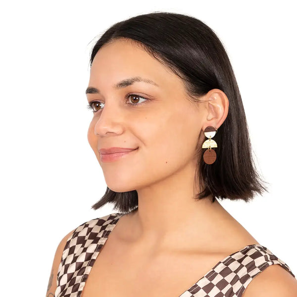 Wood Stack Earrings